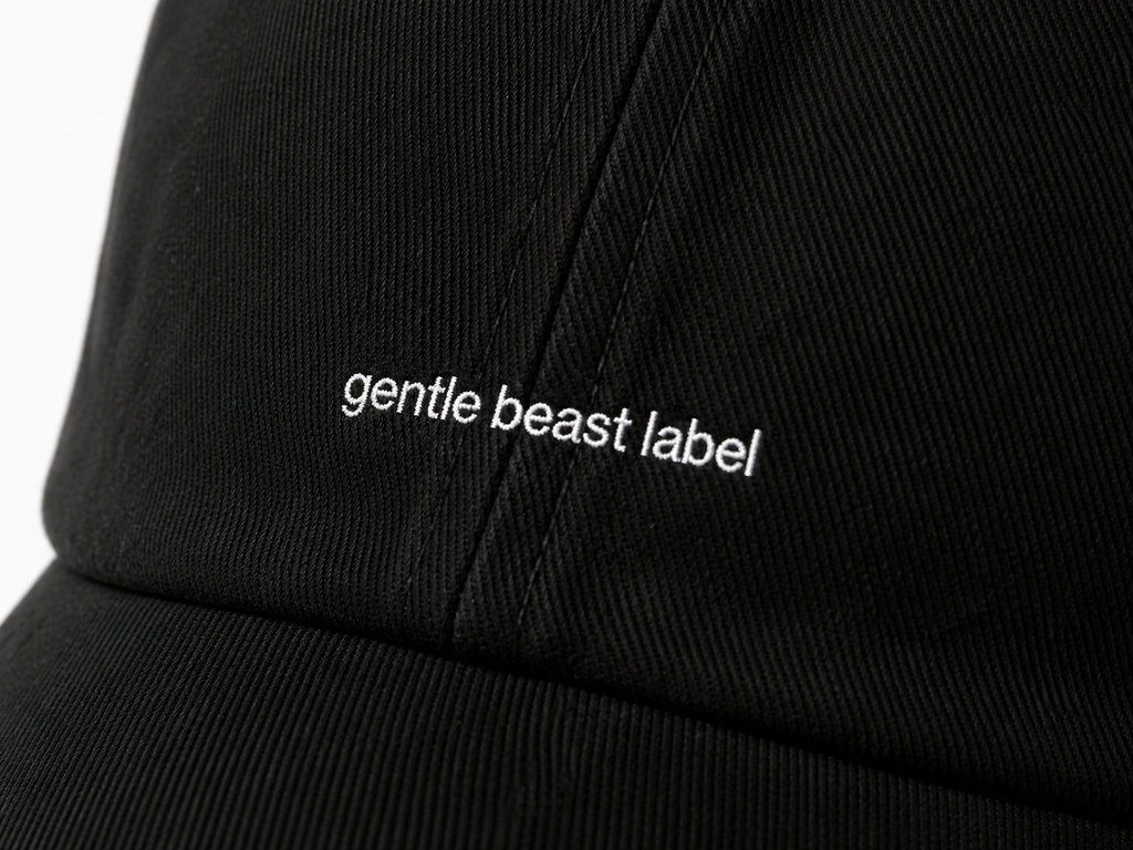 Gentle Beast Label Cotton Cap - Black