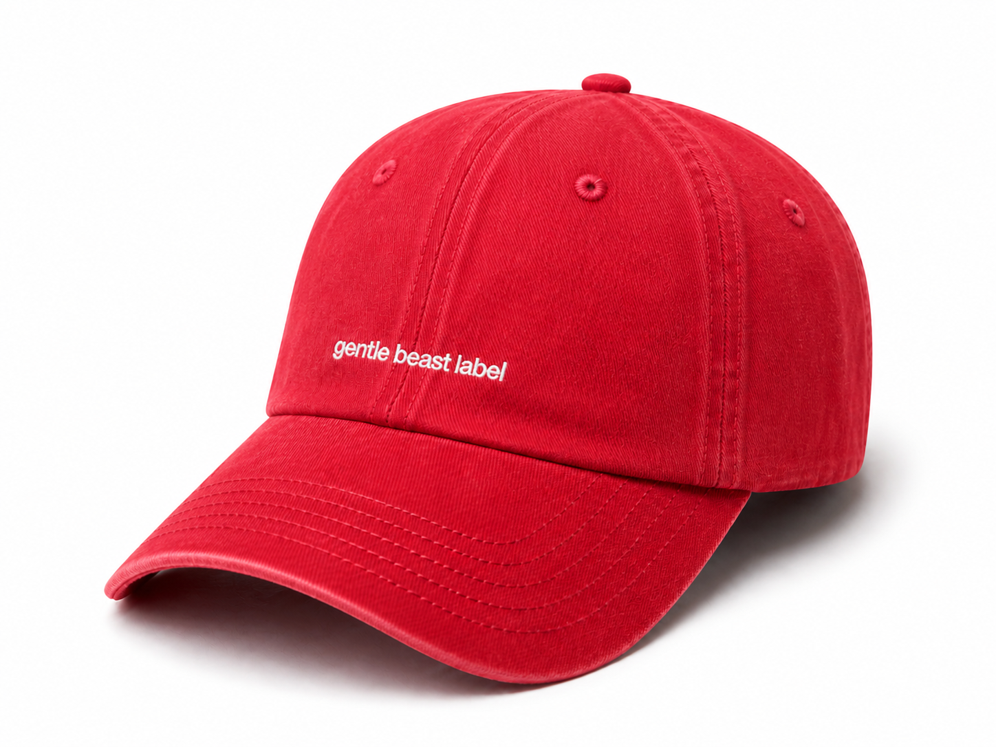 Gentle Beast Label Cotton Cap - Red
