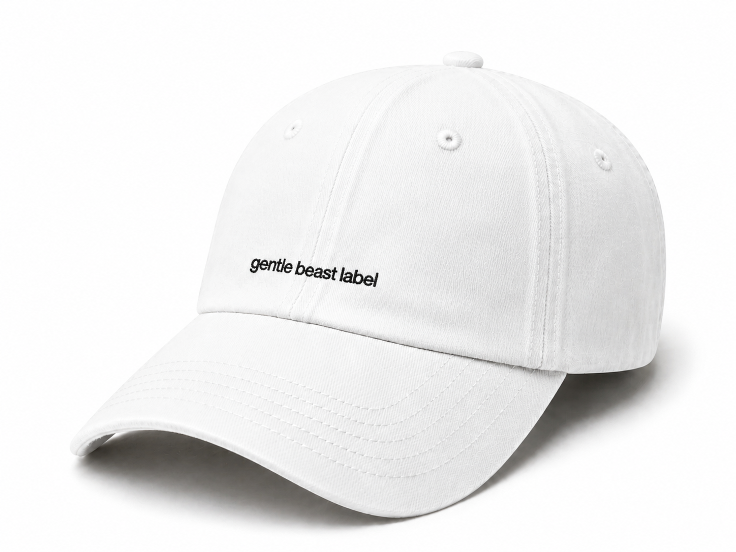 Gentle Beast Label Cotton Cap - White