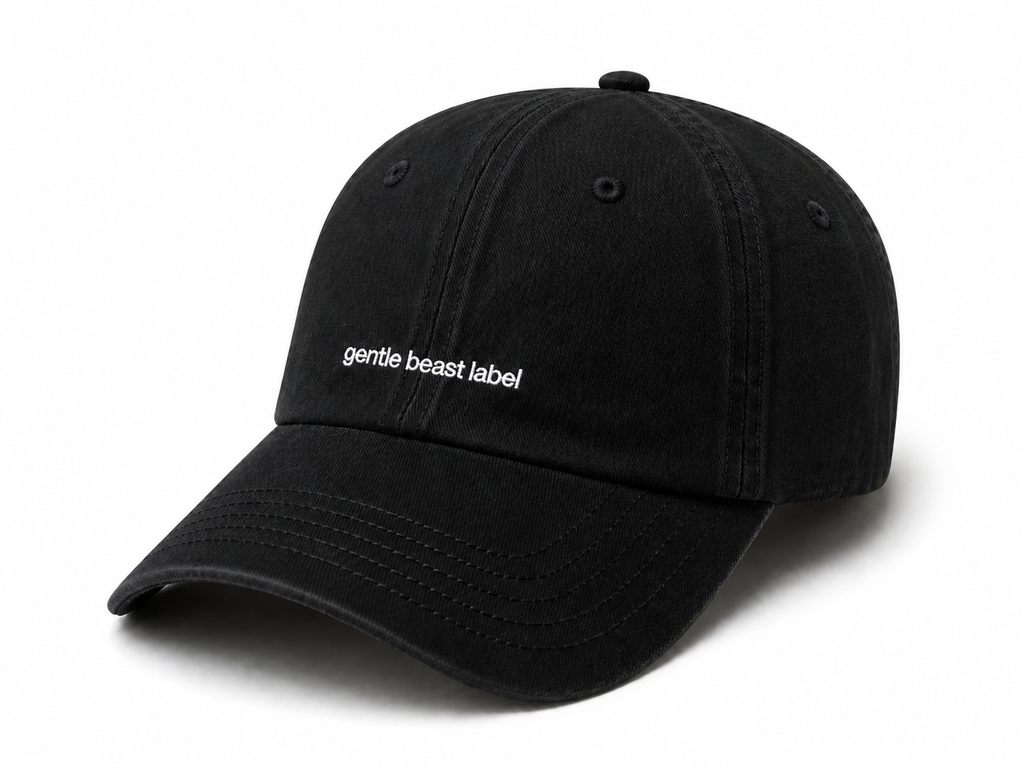 Gentle Beast Label Cotton Cap - Black