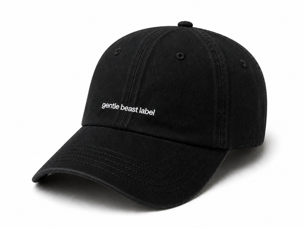 Gentle Beast Label Cotton Cap - Black