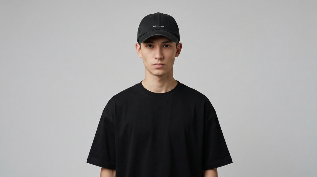 Gentle Beast Label Cotton Cap - Black
