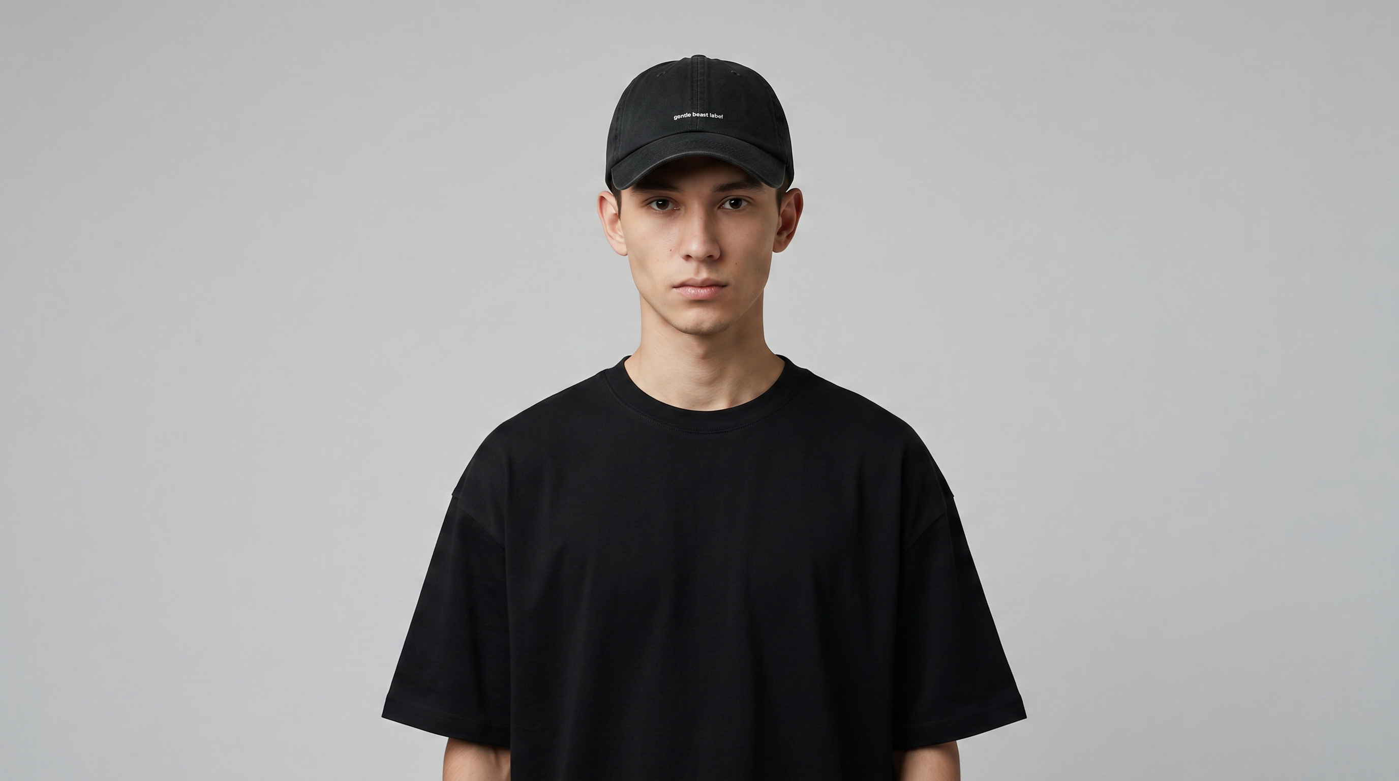 Gentle Beast Label Cotton Cap - Black